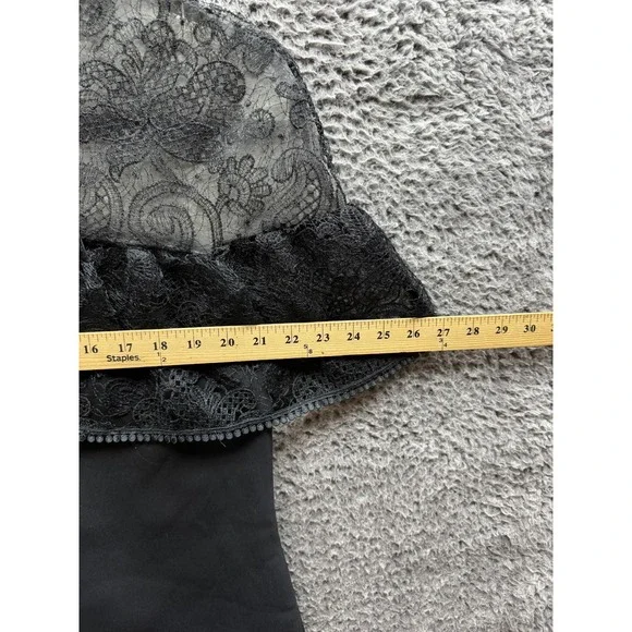 Self-Portrait Lace & Bow Accent Mock Neck Mini Shift‎ Dress Black Womens Size 6 - Picture 11 of 16